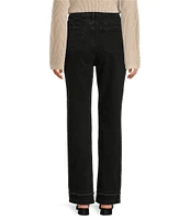 Le' AL.X Denim Built-In Western Belt High Rise Straight Leg 5-Pocket Jeans