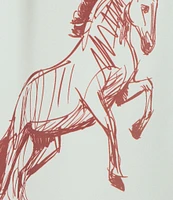 Le' AL.X Horse Print Satin High Waisted Pleated Front Wide Leg Coordinating Pants
