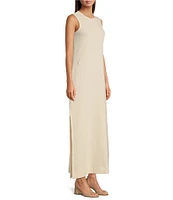 Le' AL.X Jersey Stretch Knit Crew Neck Sleeveless Coordinating Shift Maxi Dress