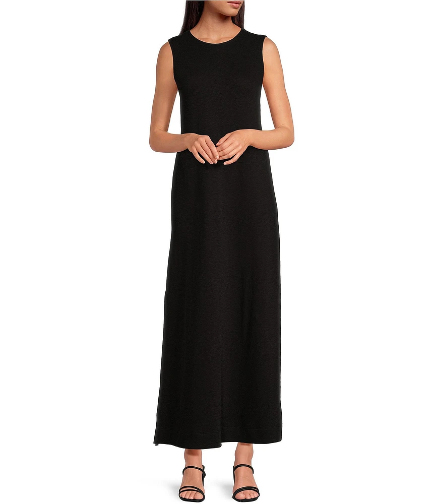 Le' AL.X Jersey Stretch Knit Crew Neck Sleeveless Coordinating Shift Maxi Dress