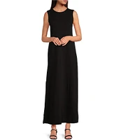 Le' AL.X Jersey Stretch Knit Crew Neck Sleeveless Coordinating Shift Maxi Dress