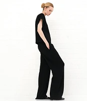 Le' AL.X Knit Crew Neck Drop Short Cuff Sleeve Coordinating Tee