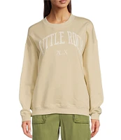 Le' AL.X Knit Crew Neck Long Sleeve Screen Print Little Rock Logo Graphic Pullover Sweatshirt