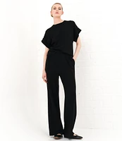 Le' AL.X Knit High Rise Trouser Lounge Coordinating Pants