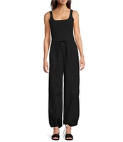 Le' AL.X Knit Ribbed Sqaure Neck Tank Top