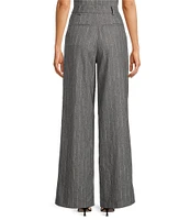 Le' AL.X Knit Wool Blend High Rise Flat Front Pleated Wide Leg Coordinating Trousers