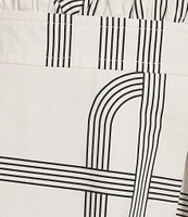 Le' AL.X Knot Print Woven Ruched Straight Keyhole Neck Spaghetti Strap A-Line Midi Coordinating Dress