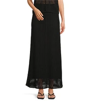 Le' AL.X Mesh Knit Mid Rise Coordinating Maxi Skirt