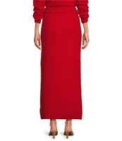 Le' AL.X Mohair Wool Blend Knit High Rise Sheath Maxi Coordinating Sweater Skirt