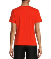 Le' AL.X Short Sleeve Crew Neck Knit Jersey Pima Cotton Tee Top