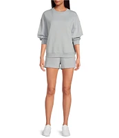 Le' AL.X Soft Organic Cotton Knit High Rise Cargo Coordinating Sweat Shorts