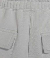 Le' AL.X Soft Organic Cotton Knit High Rise Cargo Coordinating Sweat Shorts