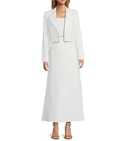 Le' AL.X Linen Embroidered Square Neck Sleeveless Spaghetti Strap Braided Belt Column Side Slit Maxi Coordinating Dress