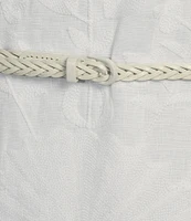 Le' AL.X Linen Embroidered Square Neck Sleeveless Spaghetti Strap Braided Belt Column Side Slit Maxi Coordinating Dress