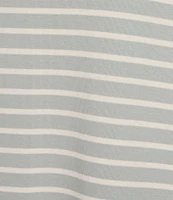 Le' AL.X Stripe Stretch Knit Crew Neck Short Sleeve T-Shirt Midi Dress