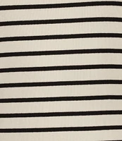 Le' AL.X Stripe Stretch Knit Crew Neck Short Sleeve T-Shirt Midi Dress