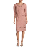 Le Bos 2-Piece Crinkle Knit Jacket Dress