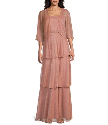 Le Bos 2-Piece Pleated Bodre Jacket Dress
