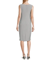 Le Bos 3/4 Sleeve Round Illusion Neck 2-Piece Jacket Dress