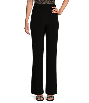 Le Bos Chiffon Straight Leg Flat Front Full Length Pants