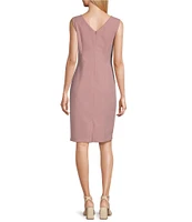 Le Bos Illusion Floral Detail Sleeve Stretch Crepe Jacket Dress