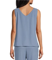 Le Bos Pebble Georgette Satin Trim Tiered Beaded Crew Neck 3/4 Sleeve 3-Piece Pant Set