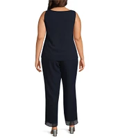 Le Bos Plus Size 3-Piece Trim Pant Set