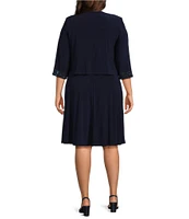 Le Bos Plus Size Embroidered Sequin Jacket Dress