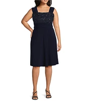 Le Bos Plus Size Embroidered Sequin Jacket Dress