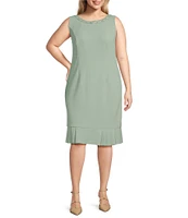 Le Bos Plus Size Pleated Hem 2-Piece Jacket Dress