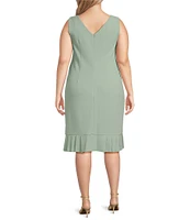 Le Bos Plus Size Pleated Hem 2-Piece Jacket Dress