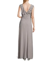 Le Bos Sleeveless Embroidered Bodice Sheath Dress