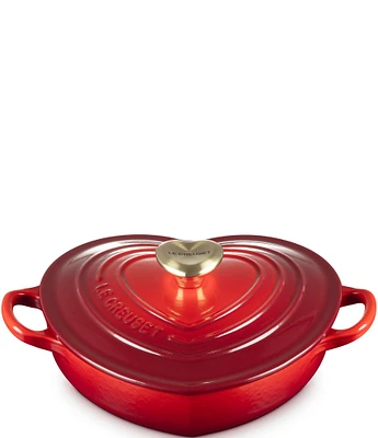 Le Creuset Cast Iron Traditional Heart Dish 1.25-Quart with Light Gold Heart Knob