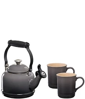 Le Creuset Demi Kettle w/ Stainless Steel Knob and Mugs Set