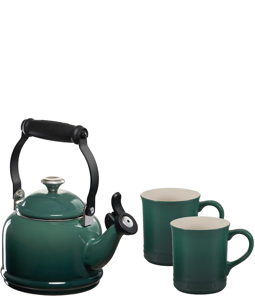 Le Creuset Demi Kettle w/ Stainless Steel Knob and Mugs Set