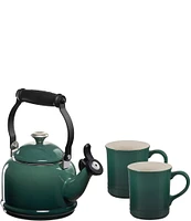 Le Creuset Demi Kettle w/ Stainless Steel Knob and Mugs Set