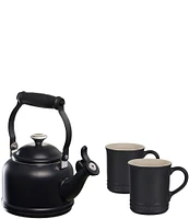 Le Creuset Demi Kettle w/ Stainless Steel Knob and Mugs Set