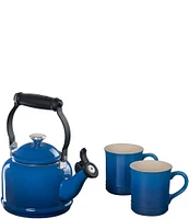 Le Creuset Demi Kettle w/ Stainless Steel Knob and Mugs Set