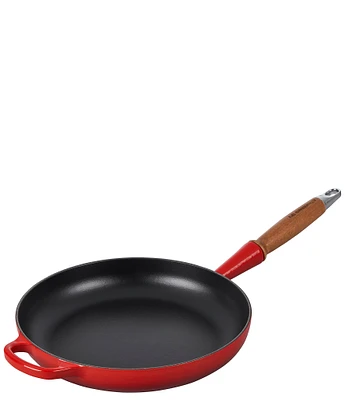 Le Creuset Enameled Cast Iron Alpine Wood Handle Fry Pan, 10.25#double;