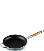 Le Creuset Enameled Cast Iron Alpine Wood Handle Fry Pan, 10.25#double;