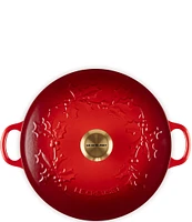 Le Creuset Enameled Cast Iron Holly Collection Traditional Chef's Oven with Lid, 4.5-Quart