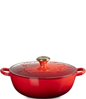 Le Creuset Enameled Cast Iron Holly Collection Traditional Chef's Oven with Lid, 4.5-Quart