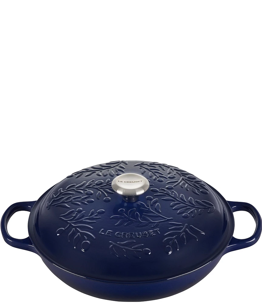 Le Creuset Olive Branch Collection Signature Braiser with Stainless Steel Knob