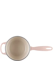 Le Creuset Signature 1.75-Quart Enameled Cast Iron Saucepan with Light Gold Knob - Peche