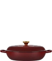 Le Creuset Signature 3.5-Quart Enameled Cast Iron Braiser with Gold Stainless Steel Knob