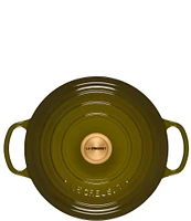 Le Creuset Signature -Quart Round Enameled Cast Iron Dutch Oven with Gold Stainless Steel Knob