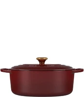 Le Creuset Signature 6.75-Quart Oval Enameled Cast Iron Dutch Oven with Gold Stainless Steel Knob