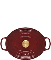 Le Creuset Signature 6.75-Quart Oval Enameled Cast Iron Dutch Oven with Gold Stainless Steel Knob