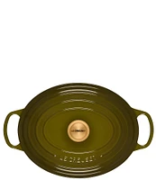 Le Creuset Signature 6.75-Quart Oval Enameled Cast Iron Dutch Oven with Gold Stainless Steel Knob