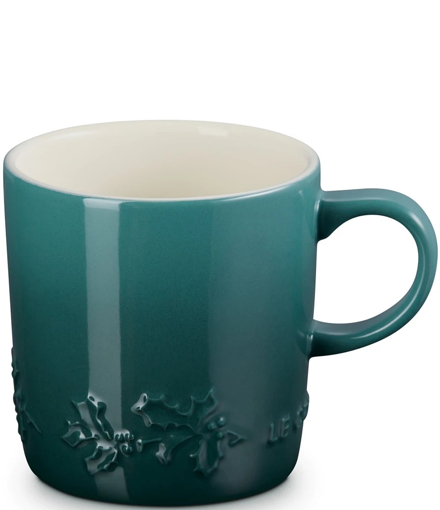 Le Creuset Stoneware Holly Collection Coffee Mug, 12- oz